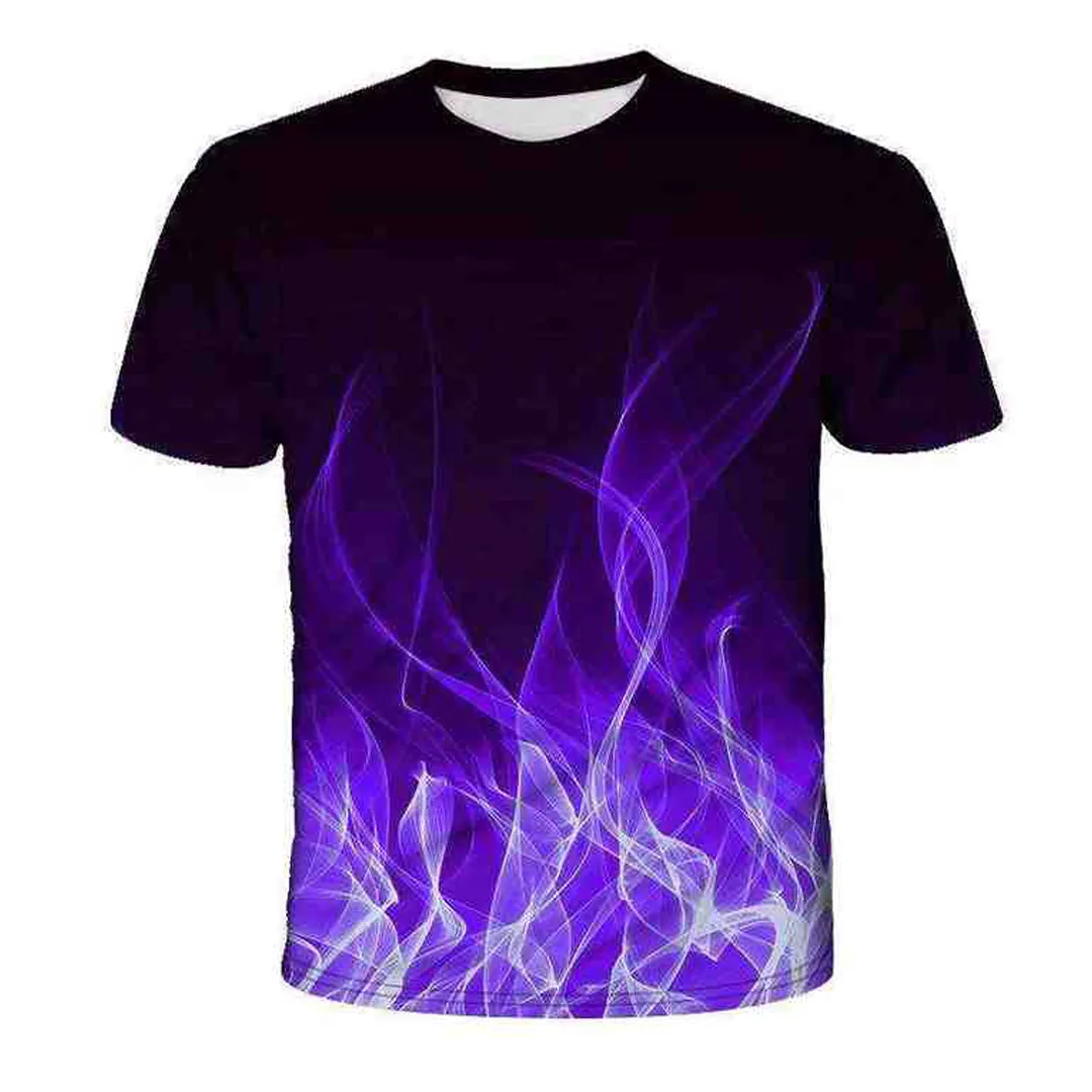 Black Shirt With Purple Flame Pattern